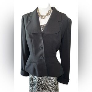 NWT Zelda Neiman Marcus black tapered waist blazer SZ 12